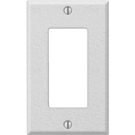 Amerelle PRO 1-Gang Stamped Steel Rocker Decorator Wall Plate, White Wrinkle C982RW